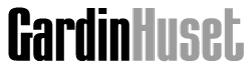 GardinHuset logo i sort og grå farver, der repræsenterer en virksomhed specialiseret i gardiner.