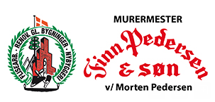 Logo for Finn Pedersen & Søn, murerfirma med fokus på byggeri og renovering.