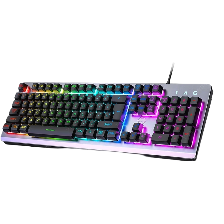 Et RGB gaming tastatur med farverigt lys og mekaniske taster, ideelt til gamere og computerbrugere.