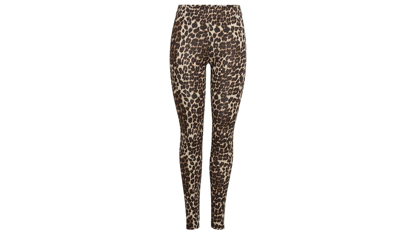 Lækre leggings med leopardmønster i brune nuancer, ideelle til afslappet og trendy hverdagsbrug.
