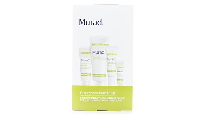 Murad hudplejesæt med fem produkter til ansigtet i en hvid og grøn emballage.