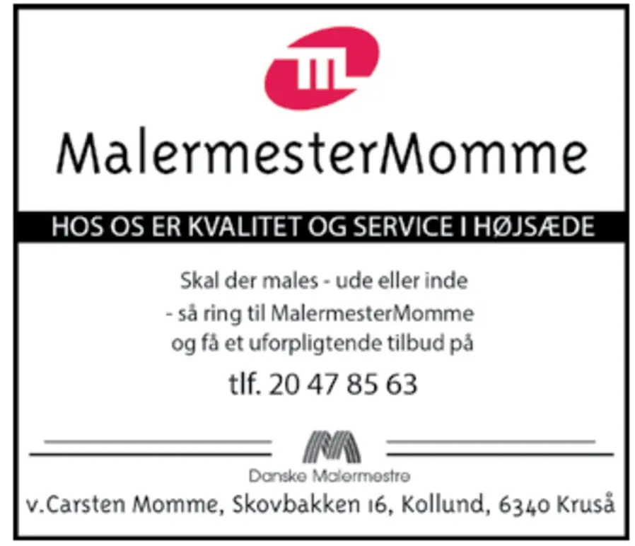 Malerfirma med kontaktinformation og tilbud om malerarbejde i Højsæde, Danmark.