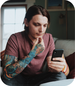 Person reading on a phone